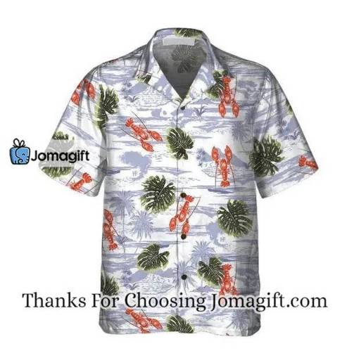 [Awesome] Tropical Pattern And Lobster Monstera Leaves Pattern Hawaiian Shirt Gift
