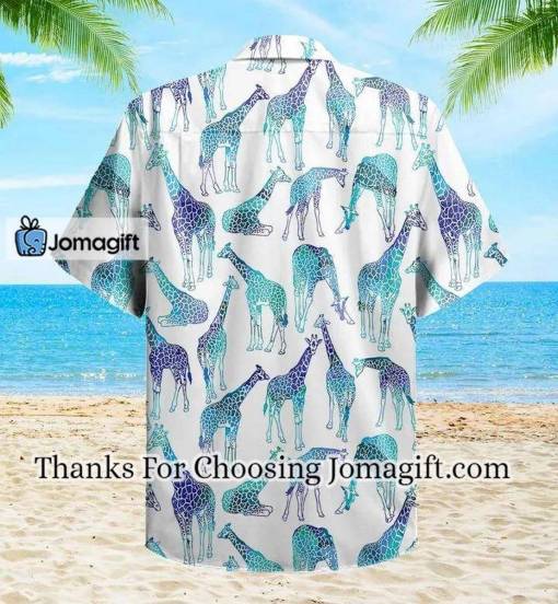 [Popular] Turquoise Giraffe Blue Hawaiian Shirt 3D Gift