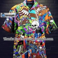[Trending] Vintage Skull Life Is Colorful Short Sleeve Hippie Style Hawaiian Shirt Gift