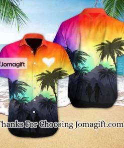 Vivid Background Lgbt Heart Hawaiian Shirt 1