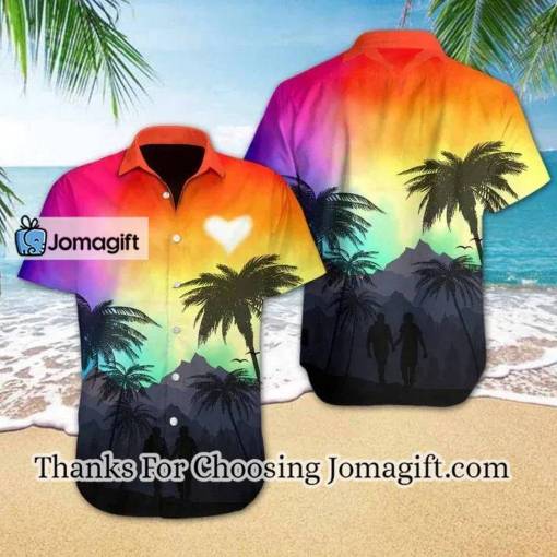 [Popular] Vivid Background Lgbt Heart Hawaiian Shirt Gift
