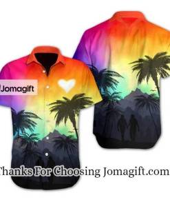 Vivid Background Lgbt Heart Hawaiian Shirt 2