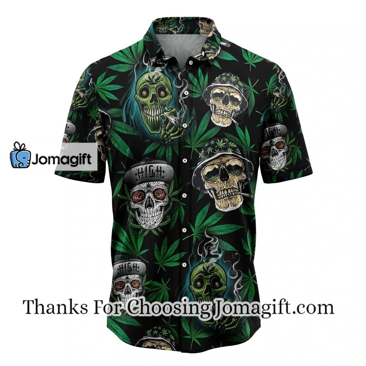 Weed Skull Hawaiian Shirt Summer gift Hawaiian Shirts for Men Aloha Beach Shirt 1