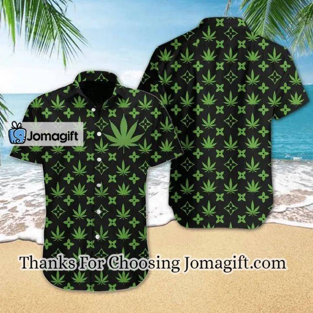 Weed Yellow Green And Black Design Hawaiian Shirt 1