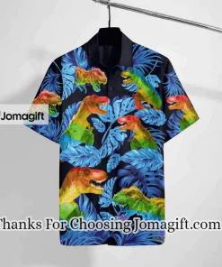 Wild Animal Lgbt T Rex Hawaiian Shirt Short Sleeve Hawaiian Aloha Shirt for men 2