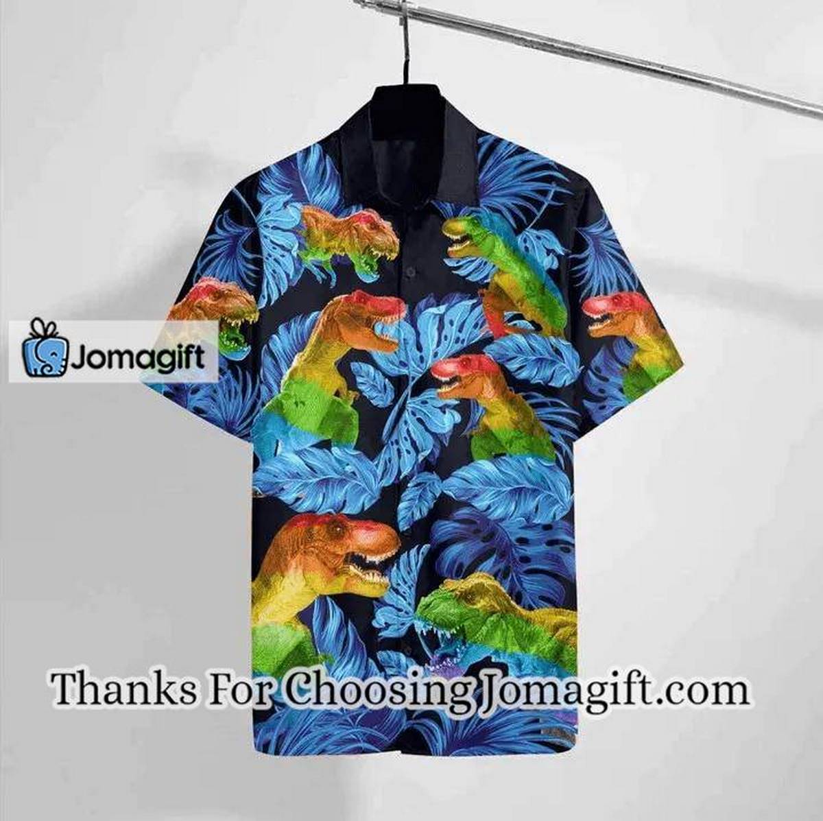 Wild Animal Lgbt T Rex Hawaiian Shirt Short Sleeve Hawaiian Aloha Shirt for men 2