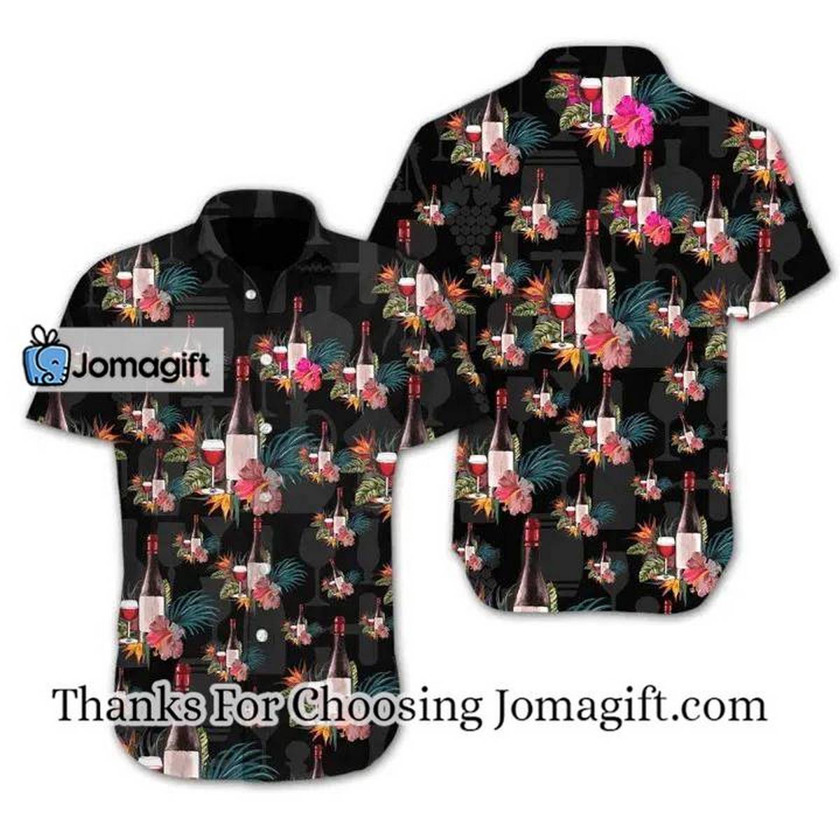 Wine Flower At Dark Night Hawaiian Shirt hawaiian shirt for men 2