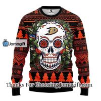Anaheim Ducks Skull Flower Ugly Christmas Ugly Sweater
