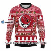 Arizona Cardinals Grateful Dead Ugly Christmas Fleece Sweater 3