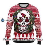 Arizona Cardinals Skull Flower Ugly Christmas Ugly Sweater 3