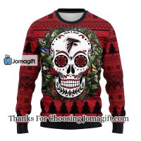 Atlanta Falcons Skull Flower Ugly Christmas Ugly Sweater 3
