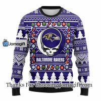 Baltimore Ravens Grateful Dead Ugly Christmas Fleece Sweater 3
