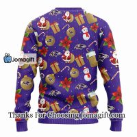 Baltimore Ravens Santa Claus Snowman Christmas Ugly Sweater 2 1