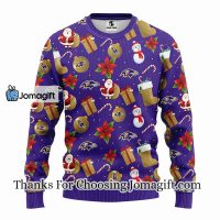 Baltimore Ravens Santa Claus Snowman Christmas Ugly Sweater 3