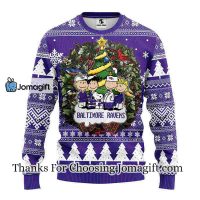 Baltimore Ravens Snoopy Dog Christmas Ugly Sweater 3