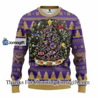 Baltimore Ravens Tree Ball Christmas Ugly Sweater 3