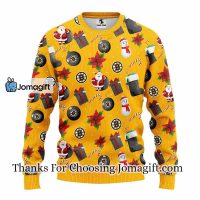 Boston Bruins Santa Claus Snowman Christmas Ugly Sweater 3