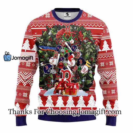 Boston Red Sox Tree Ugly Christmas Fleece Sweater