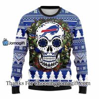 Buffalo Bills Skull Flower Ugly Christmas Ugly Sweater 3