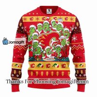 Calgary Flames 12 Grinch Xmas Day Christmas Ugly Sweater