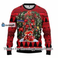 Calgary Flames Tree Ugly Christmas Fleece Sweater