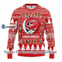 Carolina Hurricanes Grateful Dead Ugly Christmas Fleece Sweater
