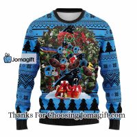 Carolina Panthers Tree Ugly Christmas Fleece Sweater 3