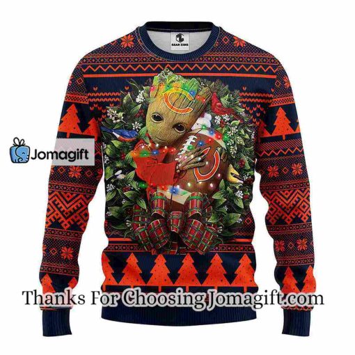 Chicago Bears Groot Hug Christmas Ugly Sweater