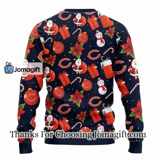 Chicago Bears Santa Claus Snowman Christmas Ugly Sweater