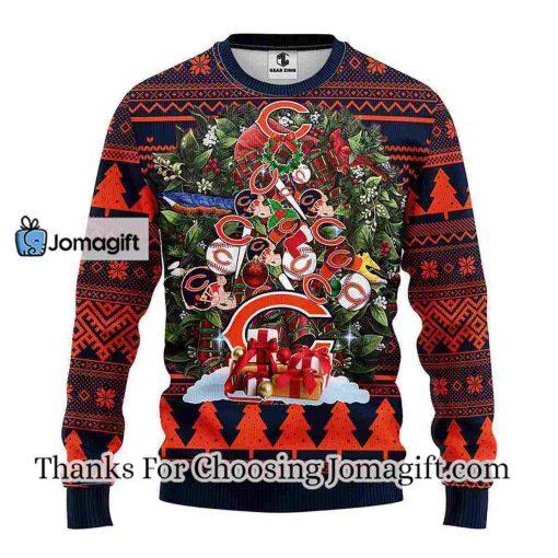 Chicago Bears Tree Ugly Christmas Fleece Sweater