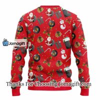 Chicago Blackhawks Santa Claus Snowman Christmas Ugly Sweater