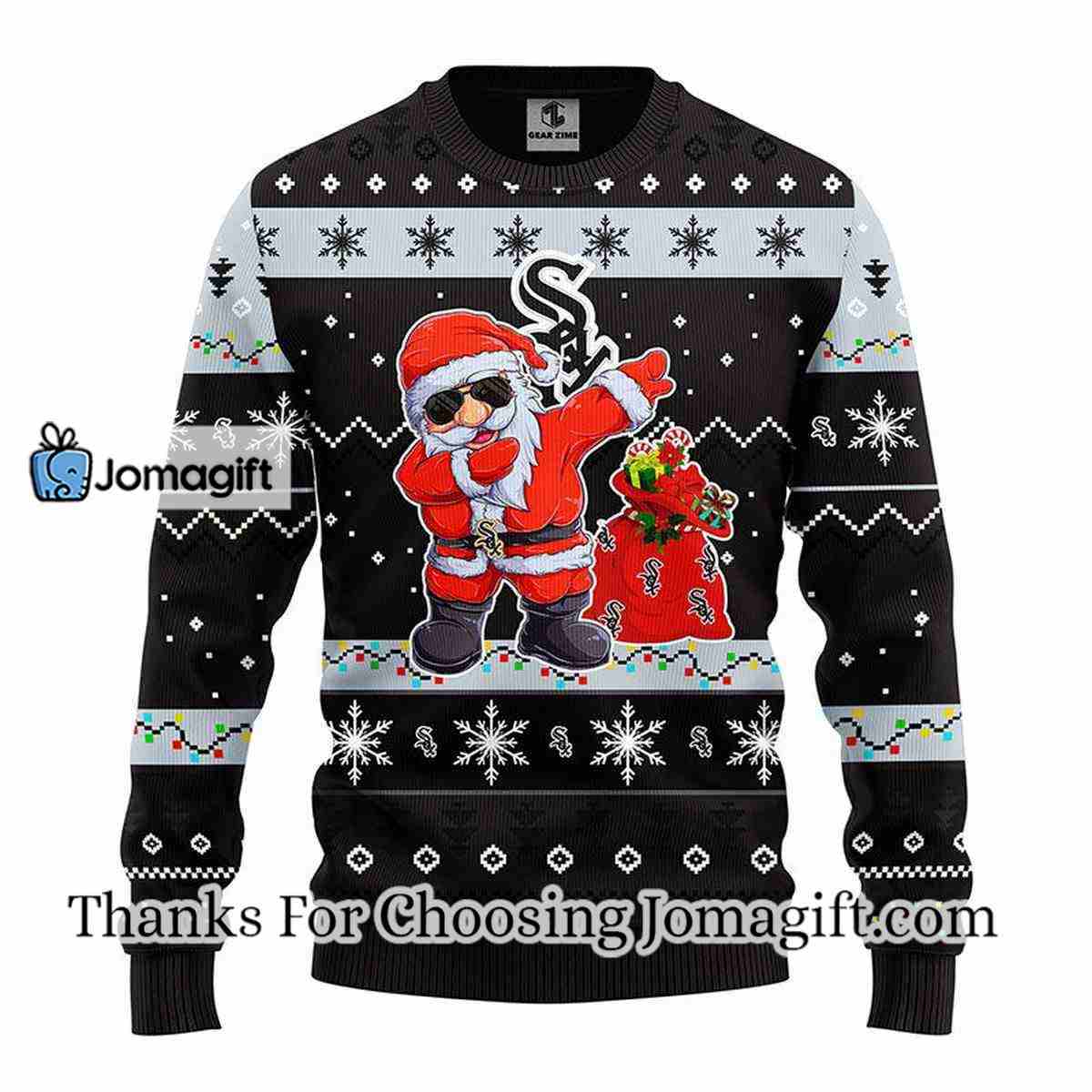 Chicago White Sox Dabbing Santa Claus Christmas Ugly Sweater 3