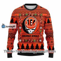 Cincinnati Bengals Grateful Dead Ugly Christmas Fleece Sweater