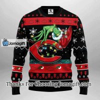Cincinnati Reds Funny Grinch Christmas Ugly Sweater 3