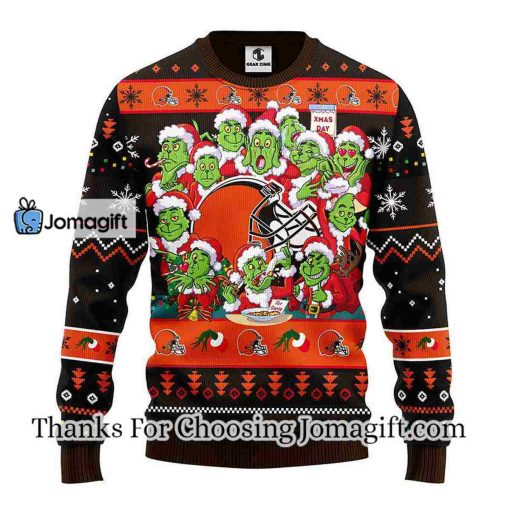 Cleveland Browns 12 Grinch Xmas Day Christmas Ugly Sweater