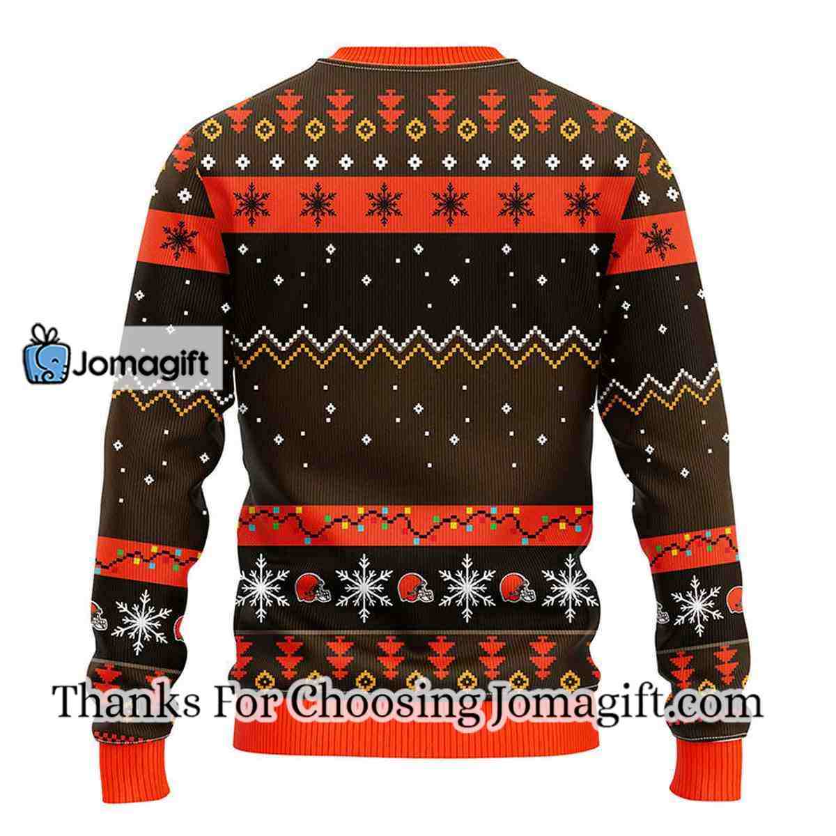 Cleveland Browns Dabbing Santa Claus Christmas Ugly Sweater 2 1