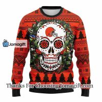 Cleveland Browns Skull Flower Ugly Christmas Ugly Sweater