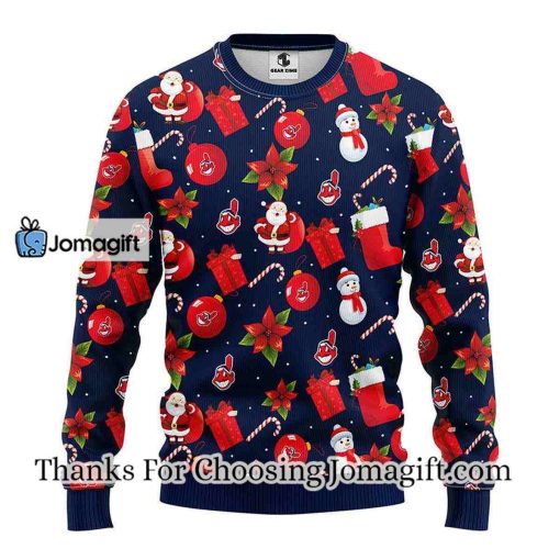 Cleveland Indians Santa Claus Snowman Christmas Ugly Sweater