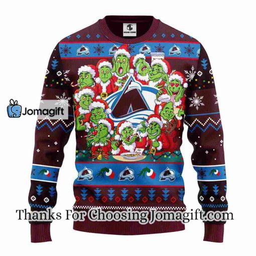 Colorado Avalanche 12 Grinch Xmas Day Christmas Ugly Sweater