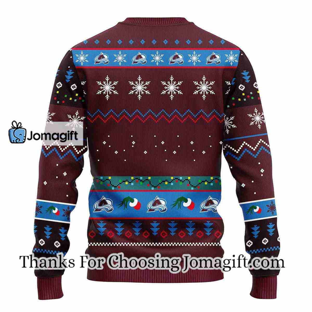 Colorado Avalanche 12 Grinch Xmas Day Christmas Ugly Sweater 3