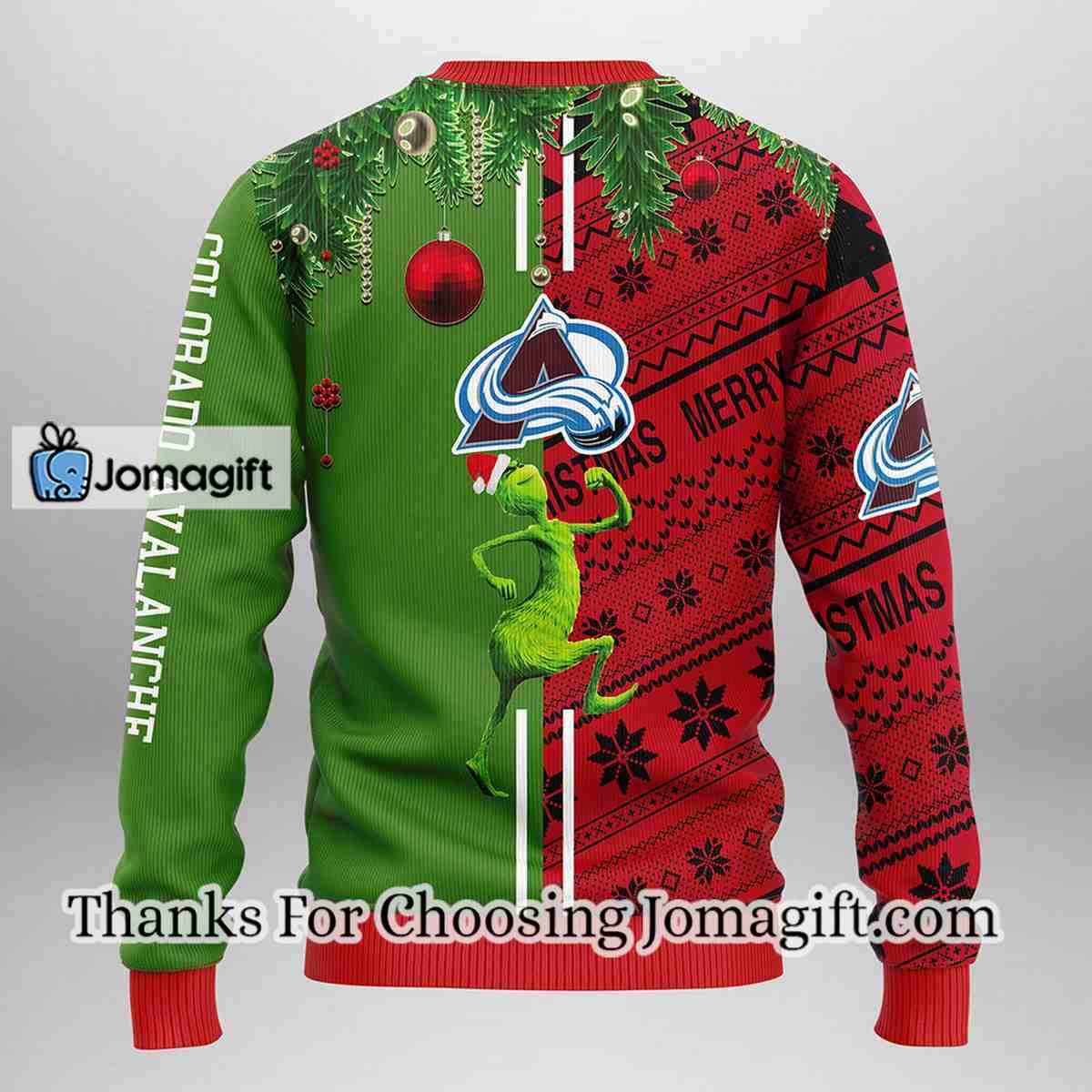Colorado Avalanche Funny Grinch Christmas Ugly Sweater V2 2 1