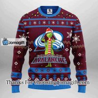Colorado Avalanche Santa Claus Snowman Christmas Ugly Sweater