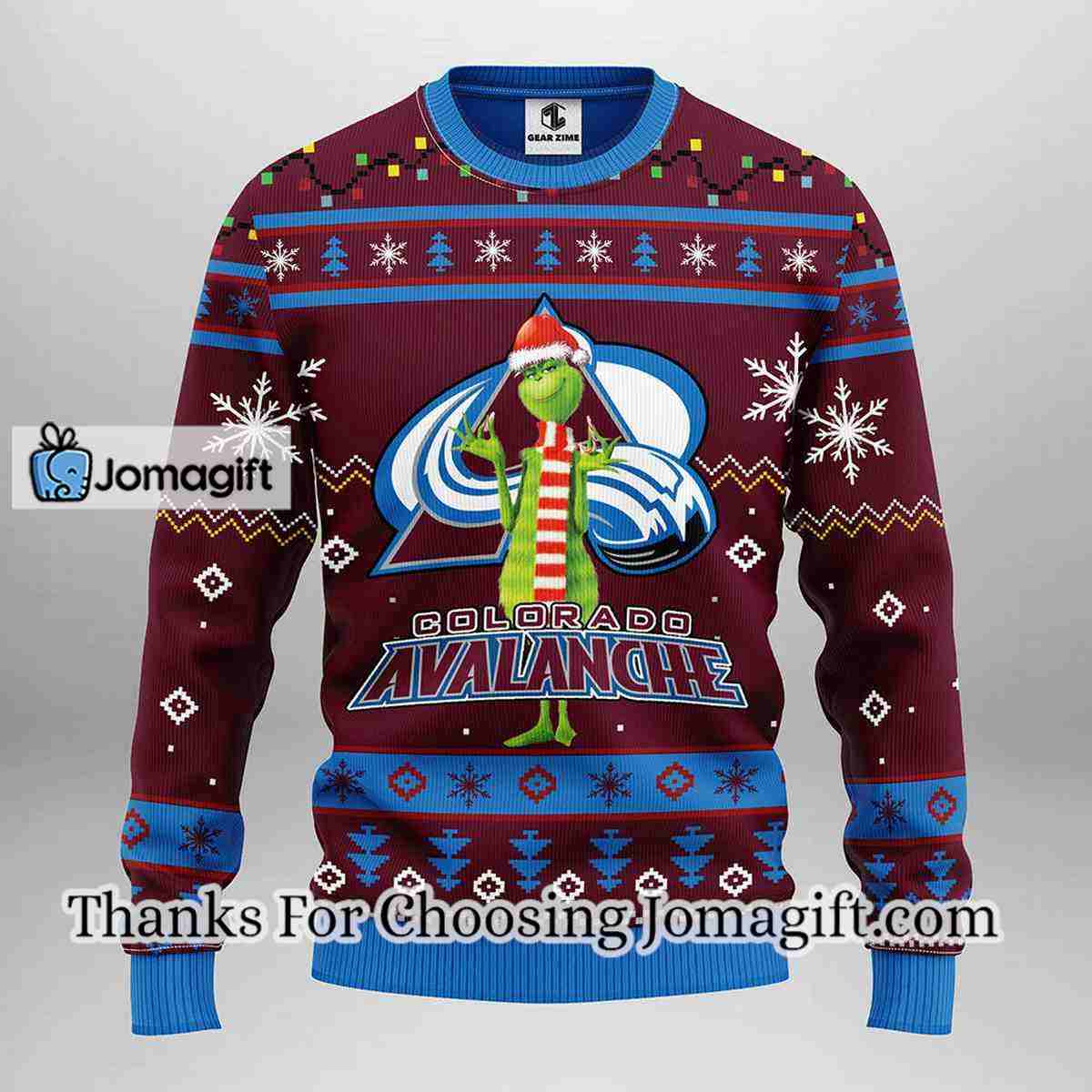 Colorado Avalanche Funny Grinch Christmas Ugly Sweater 3