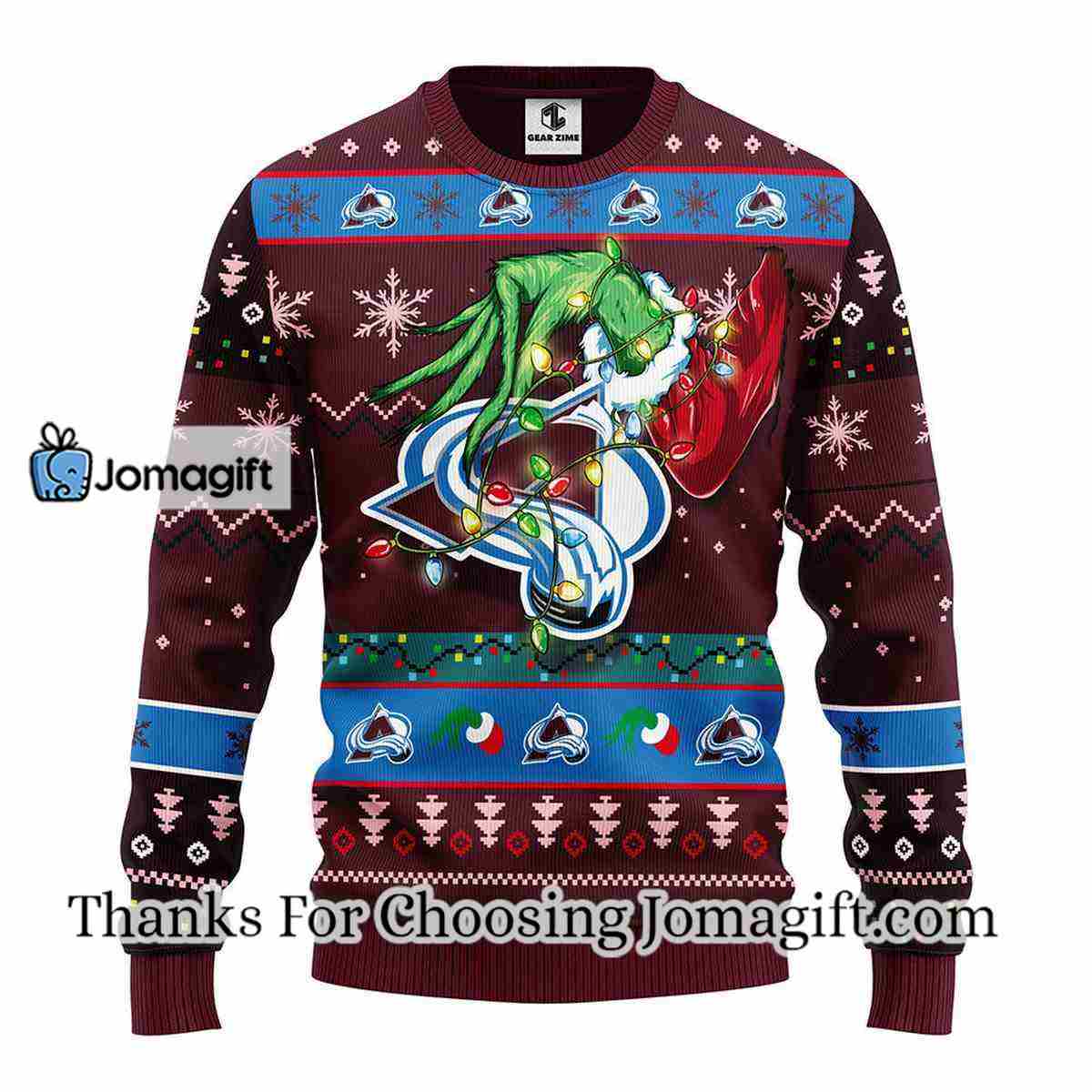 Colorado Avalanche Grinch Christmas Ugly Sweater 3