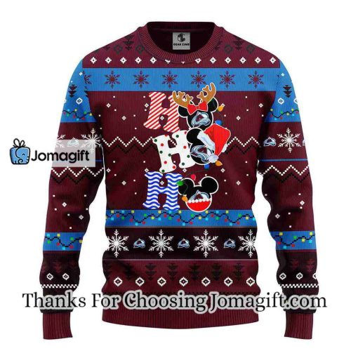 Colorado Avalanche Hohoho Mickey Christmas Ugly Sweater