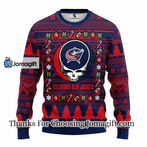 Columbus Blue Jackets Grateful Dead Ugly Christmas Fleece Sweater