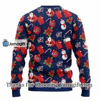 Columbus Blue Jackets Santa Claus Snowman Christmas Ugly Sweater