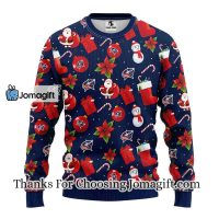 Columbus Blue Jackets Santa Claus Snowman Christmas Ugly Sweater