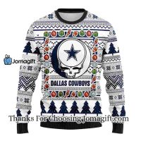 Dallas Cowboys Grateful Dead Ugly Christmas Fleece Sweater