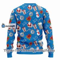 Detroit Lions Santa Claus Snowman Christmas Ugly Sweater 2 1